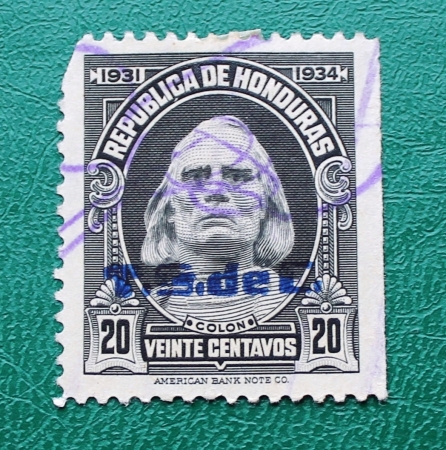Гондурас 1931 Колумб надпечатка Sc#310 Used