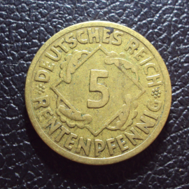Германия 5 рентенпфеннигов 1924 a год.