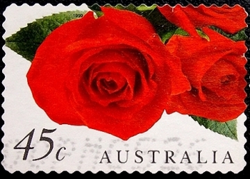 Австралия 1999 год . Флора . Красные розы . 