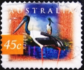 Австралия 1997 год . Черношейный Аист - Ябиру . (2)