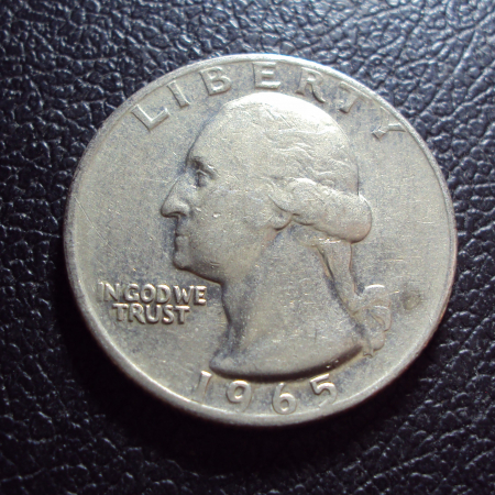 США 25 центов 1965 год.