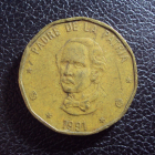 Доминикана 1 песо 1991 год.