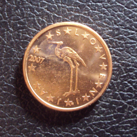 Словения 1 евро цент 2007 год.
