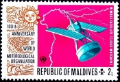 Мальдивы 1973 год . Нимбус - метеорологический спутник .
