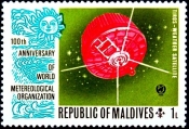  Мальдивы 1973 год . Тирос - метеорологический спутник .