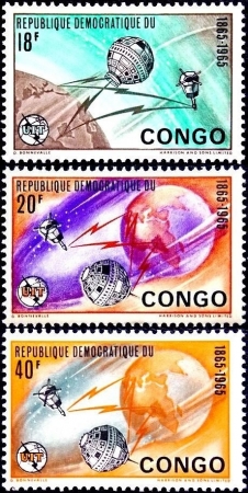Конго (Киншаса) 1965 год . 100 лет международному союзу электросвязи .