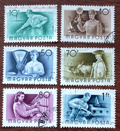 Венгрия 1955 Профессии Sc#1117,1121,1122,1124-1126 Used