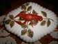 АМПИР:набор для морепродуктов КРАСНЫЕ РАКИ:терина на лапах, 6 тарелок фаянс клеймо Герм. 19в - вид 2