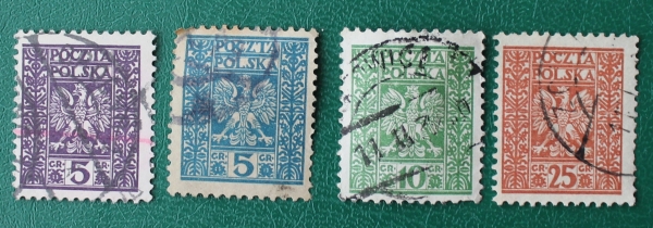 Польша 1928-29 Герб Орел Sc#258-260 Used