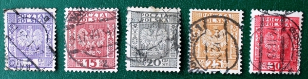 Польша 1932-33 Герб Орел Sc#268, 270-273 Used