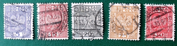 Польша 1932-33 Герб Орел Sc#268, 270-273 Used