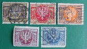 Польша 1921-23 Герб Орел Sc#163-165, 169, 169В Used