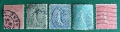Франция 1903-38 Сеятель Sc#138, 139, 141, 146, 147 Used