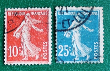 Франция 1906-07 Сеятель Sc#162, 168 Used