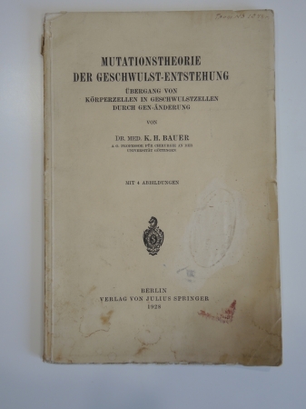 старинная книга "Теория мутации и возникновения опухоли", 1928 г. медицина Германия
