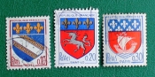 Франция 1963-66 Гербы городов Sc#1041, 1095, 1143 Used
