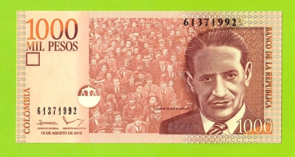 Колумбия - 1000 песо - 2015 - UNC!!!