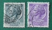 Италия 1955 Сиракузская монета Sc# 674, 681 Used