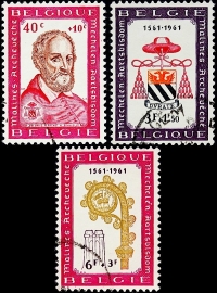 Бельгия 1961 год . 400 лет епископству в Мехелене (1561-1961) .