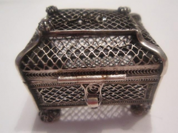 Шкатулка для ювелирных украшений серебро филигрань 1861 г.