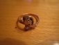 Кольцо перстень серебро 925 пробы позолота фианит - вид 2