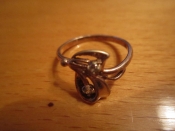 Кольцо перстень серебро 925 пробы позолота фианит