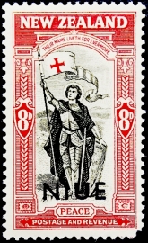 Ниуэ 1946 год . Святой Георг .