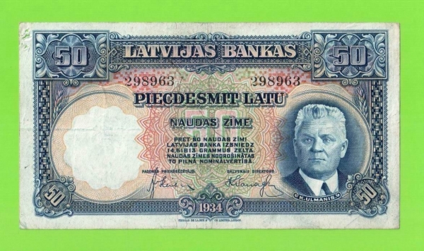 Латвия - 50 латов - 1934