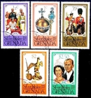 Гренада 1977 год . Коронация Елизаветы II Silver Jubilee полная серия .