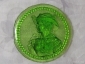 Медальон (вставка) с изображением женского портрета Зеленое стекло 19 век Германия - вид 3