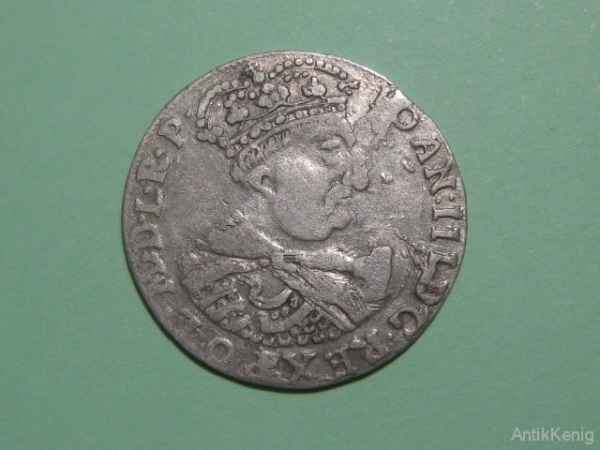 РЕДКАЯ! Монета 6 грошей Польша 1683 Серебро Оригинал