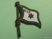 Значок в виде флажка с буквами R.V.F. Бронза Эмаль