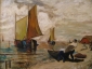 Картина "Морской пейзаж с рыбацкими лодками" L. Eland (Leonardus Joseph) 1884-1952 гг. - вид 5