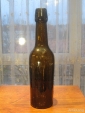 Старое стекло Кёнигсберга Пивная бутылка из темно коричневого стекла GENOSSENSCHAFTS BRAUEREI LABIA - вид 1