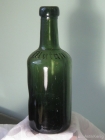Старое стекло Кёнигсберга Бутылка из зеленого стекла с надписью Blutan