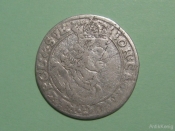 Монета 6 грошей Польша 1660 год ТТ Серебро Оригинал