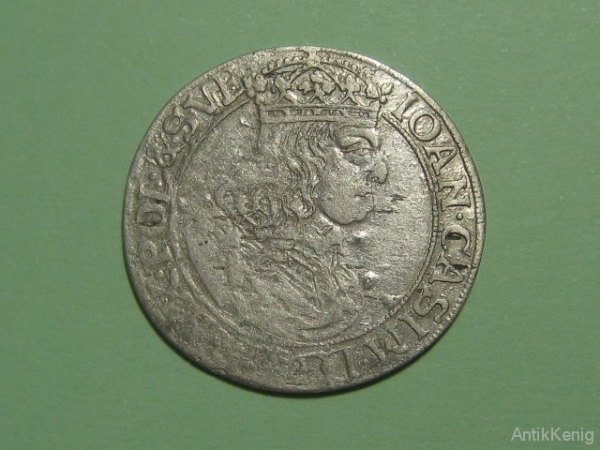 РЕДКАЯ ! Монета 6 грошей Польша 1666 TLB Серебро Оригинал