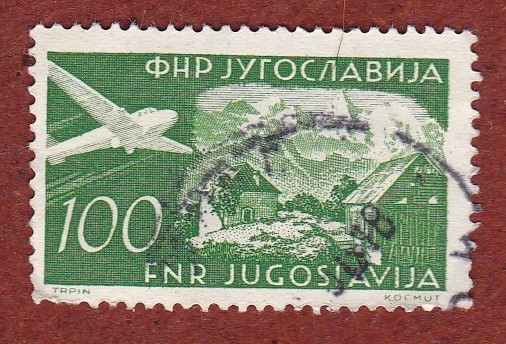 1951 Югославия Самолеты Авиация Транспорт Горы Пейзаж стандарт марки 1116