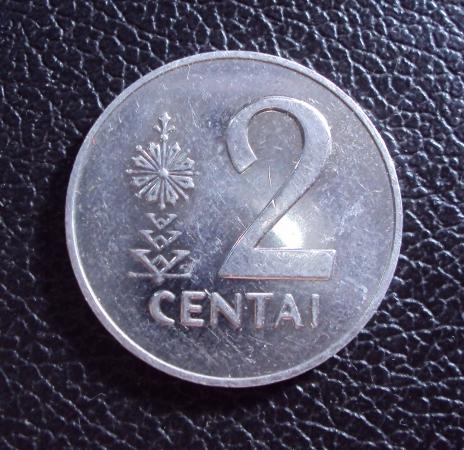 Литва 2 цента 1991 год.