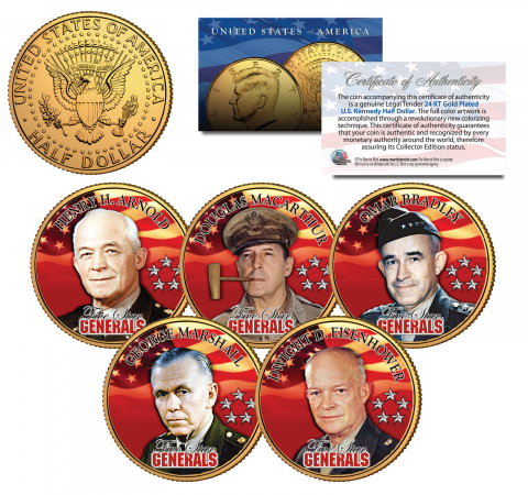 набор из 5-ти монет США Звездные Генералы