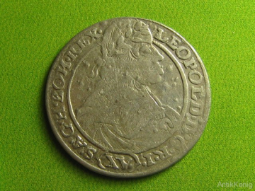 Монета 15 крейцеров Австрия 1664 год