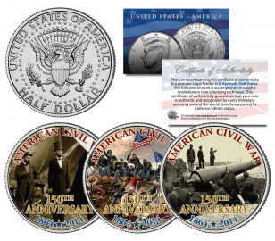 Набор из 3-х монет США Гражданская война 150-летие