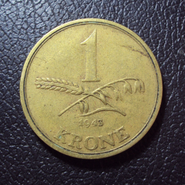 Дания 1 крона 1943 год.
