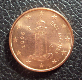 Сан Марино 1 евро цент 2006 год.