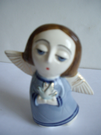 Ангел с голубем ( 13 см),авторская керамика,Вербилки