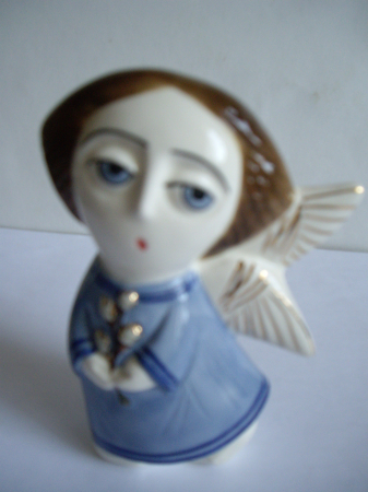 Ангел с вербой ( 13 см),авторская керамика,Вербилки