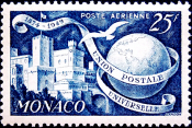 Монако 1949 год . 75 лет Всемирному почтовому союзу .