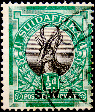 Юго-западная Африка 1930 год . Антилопа . (надпечатка) . Каталог 3 €