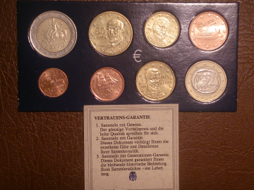 Набор монет Греции: 2,1 евро, 50,20,10,5,2,1 евроцент (8 шт.) Сертификат 2002 год, _233_