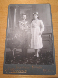 Старинное фото юнги с девочкой до 1917 г.
